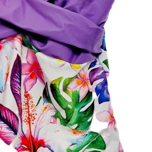 Womens Retro Tummy Control Swimwear High Waist.One Piece Bathing Suit Sz M - Picture 4 of 6